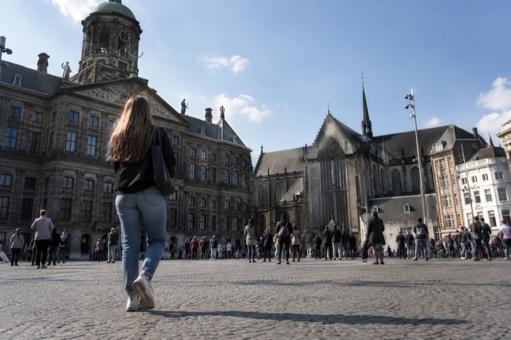 A wide view across the water towards Dam Square