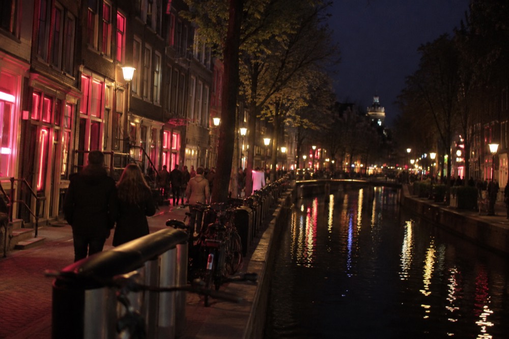 The frontage of Red Light District viewed from the opposite bank