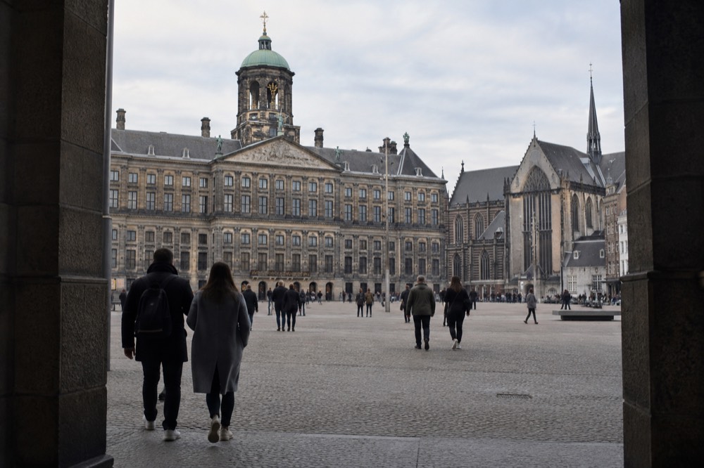 A wide view across the water towards Dam Square
