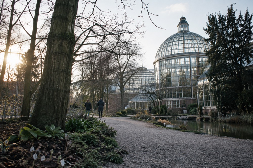 The frontage of Hortus Botanicus viewed from the opposite bank