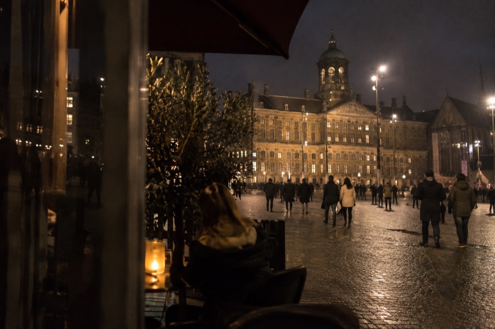 A wide view across the water towards Dam Square