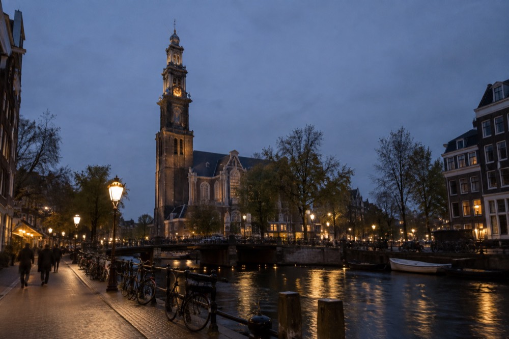 A narrow side street leading away from Westerkerk