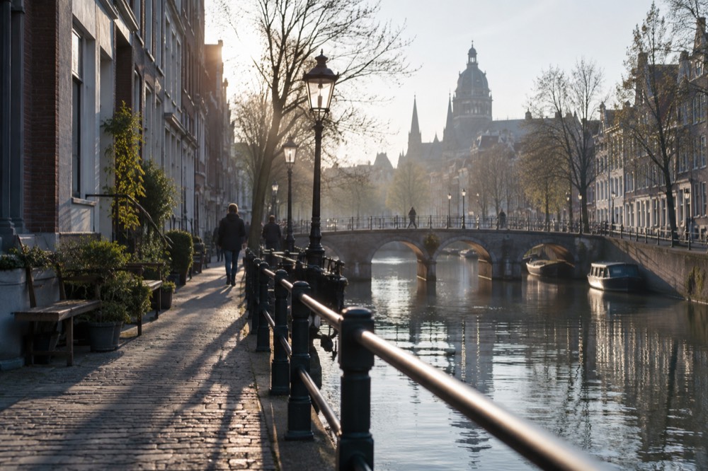 A street-level view of Antwerp on an ordinary weekday morning