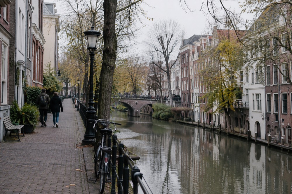 A wide view across the water towards Utrecht