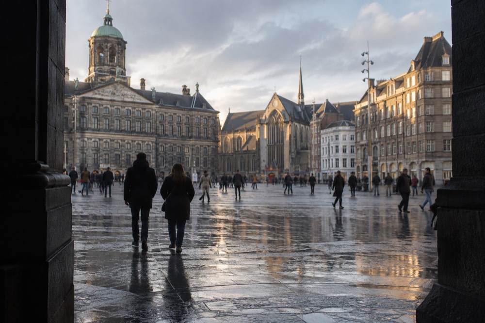 Late afternoon light on the buildings around Dam Square