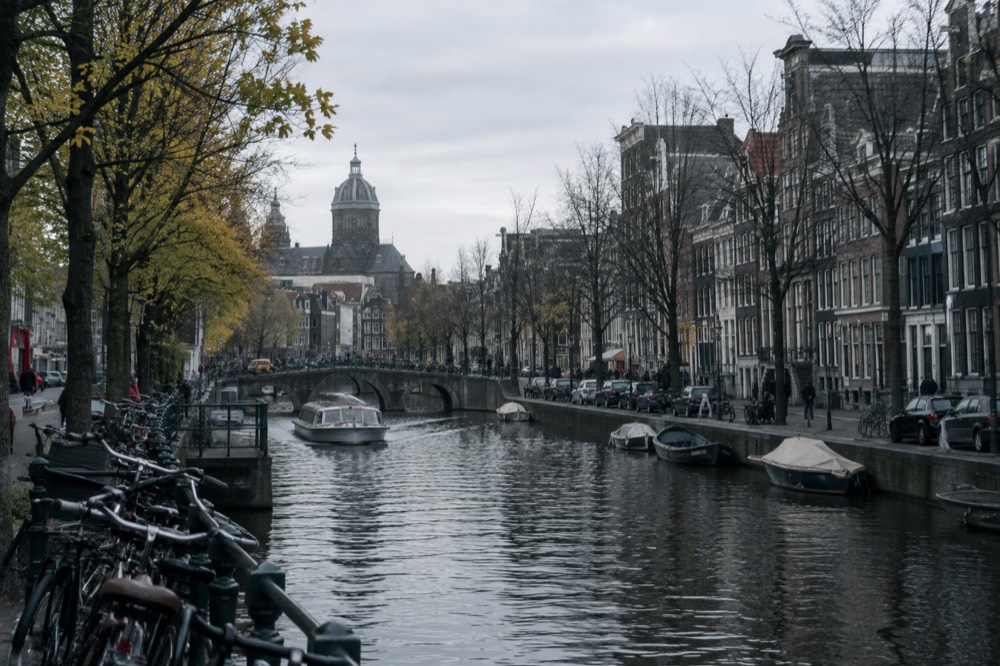 A wide view across the water towards Red Light District