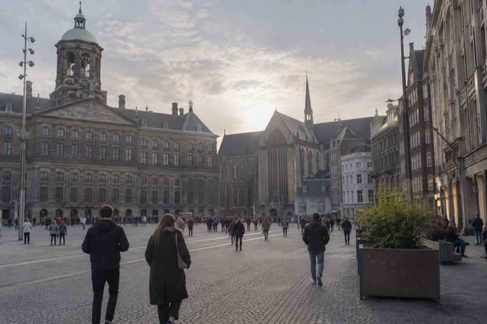 Late afternoon light on the buildings around Dam Square
